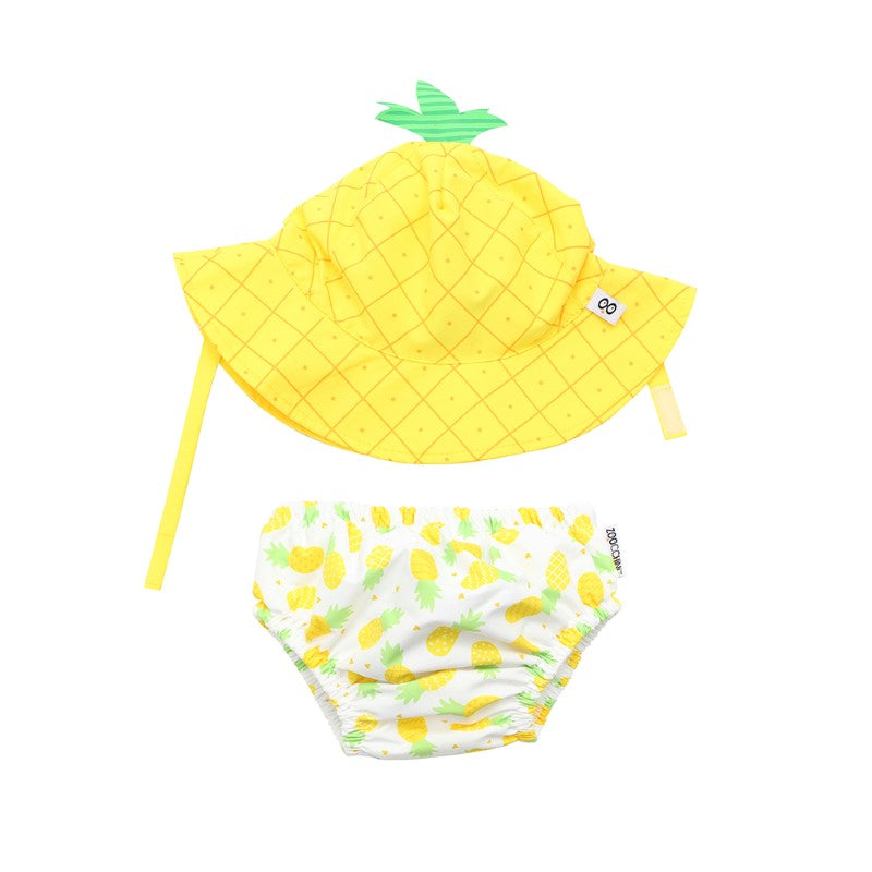 Zoocchini Swimwear and Hat Set UPF50+ Pineapple