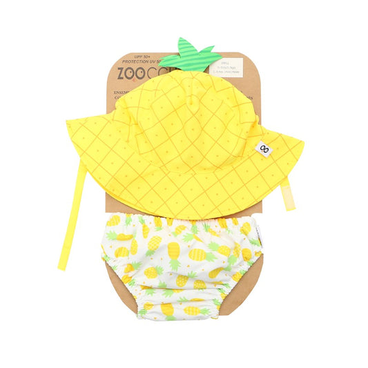 Zoocchini Swimwear and Hat Set UPF50+ Pineapple