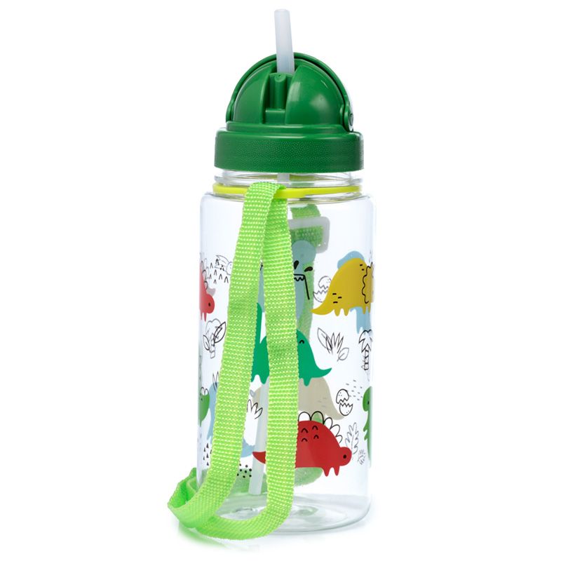 Puckator water bottle 450ml with straw - dinosaurs