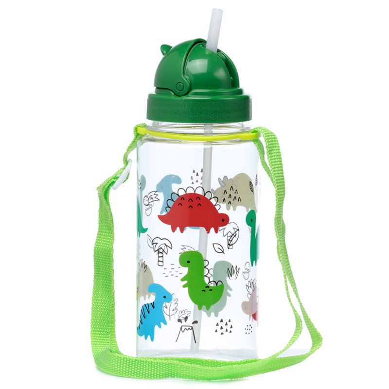 Puckator water bottle 450ml with straw - dinosaurs