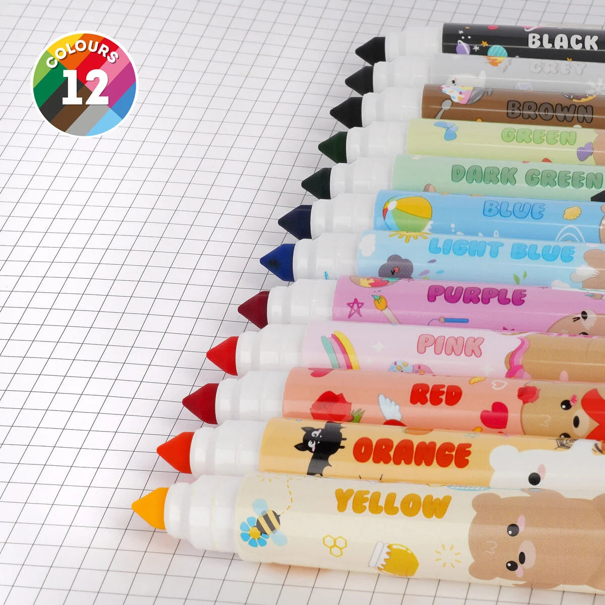 Legami Set of 12 Markers - Teddy Friends