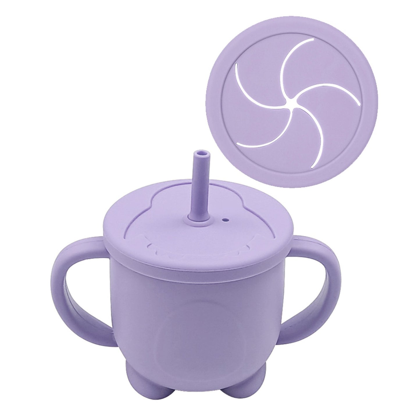 Baby Cloud Silicone learning &amp; snack cup 150ml - Purple