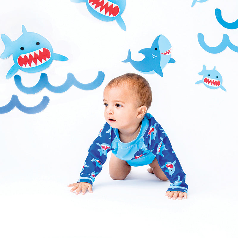 Zoocchini UV Set Swimwear Hat Sun T-Shirt Sherman the Shark UPF50+