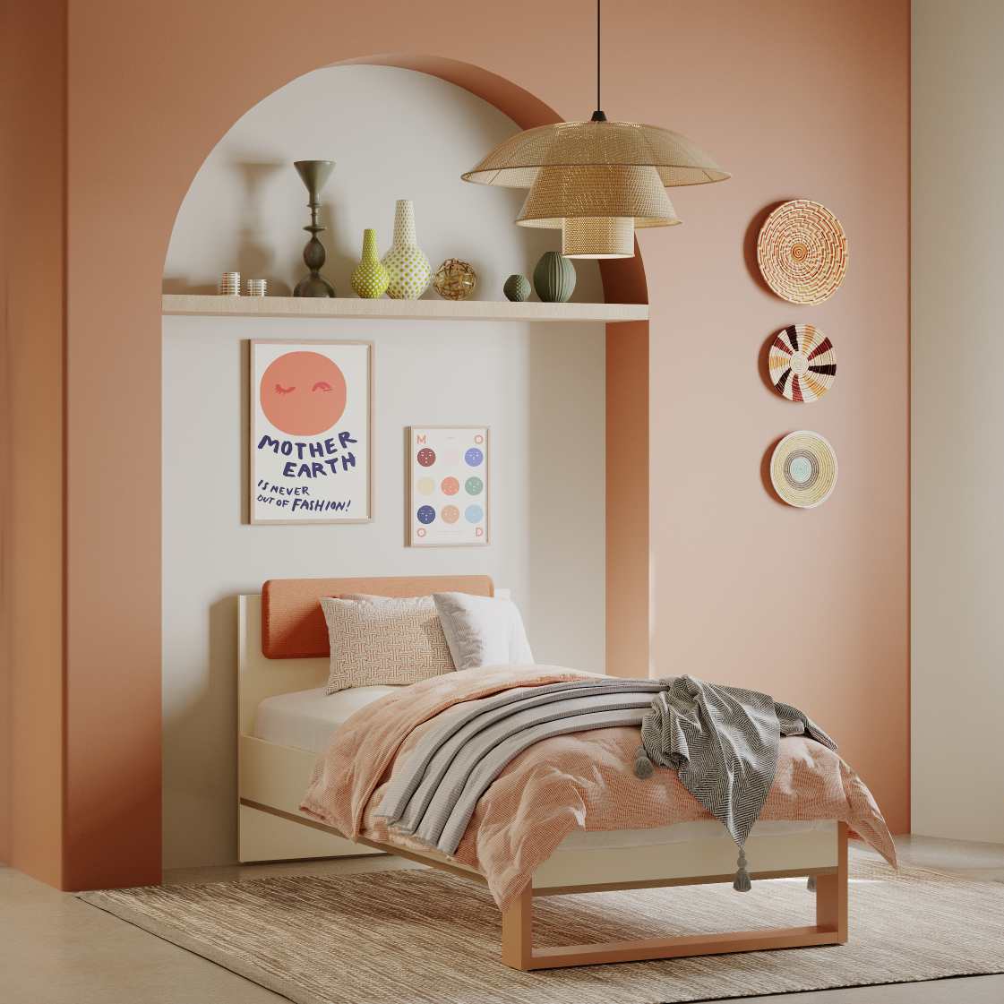 Παιδικό κρεβάτι Camilla Terracotta