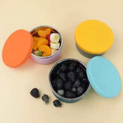 Φαγητοδοχείο Ανοξείδωτο/Σιλικόνης Στρογγυλό 550ml – Πορτοκαλί/Κεραμιδί