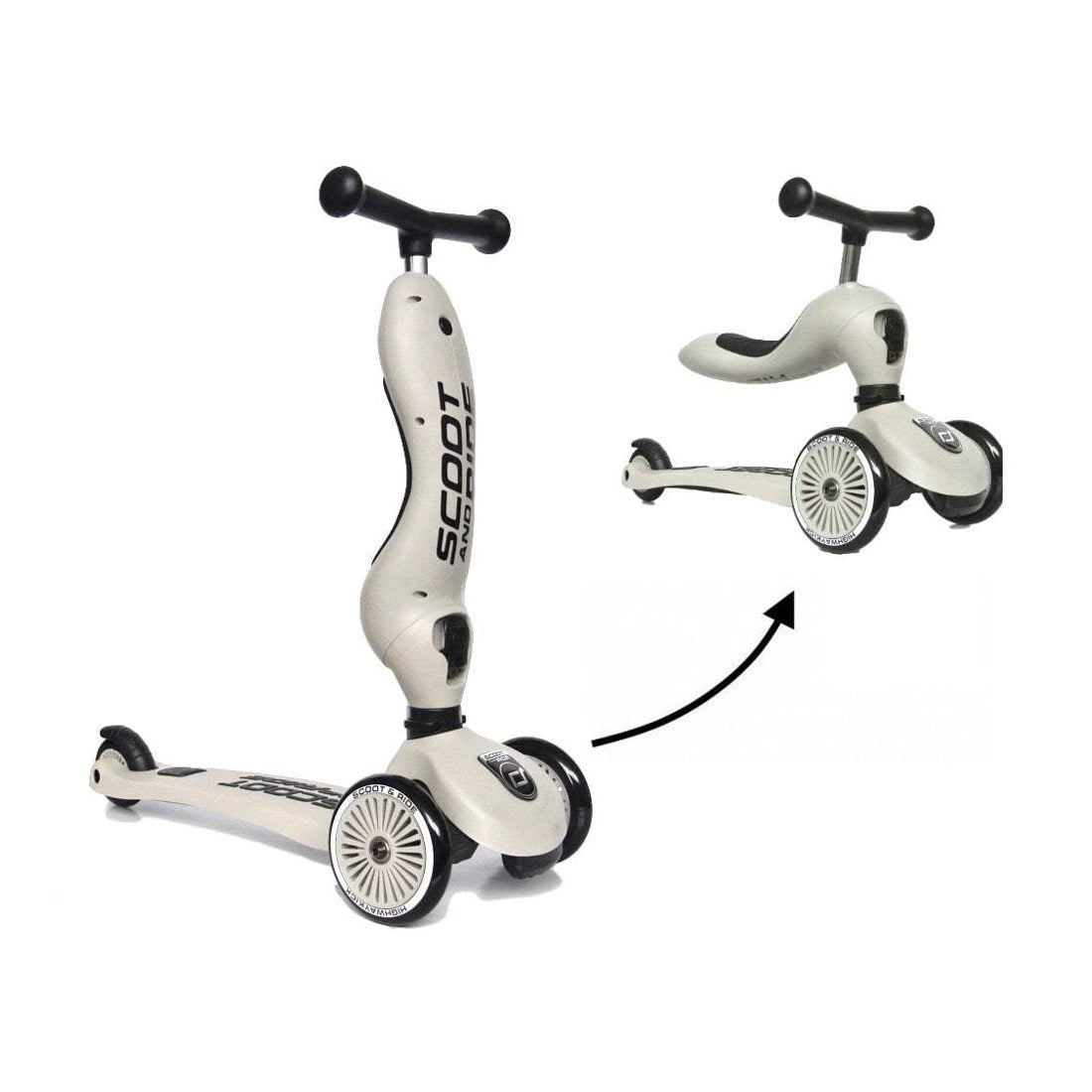 Scoot &amp; Ride Skateboard 2 in 1 Highwaykick 1 Ash