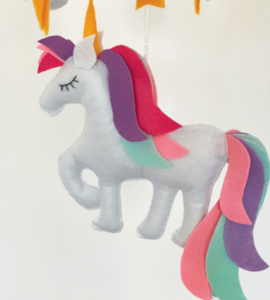 Blue And Red Handmade Children's unicorn ceiling light, believe in unicorns 