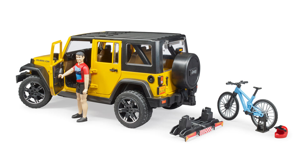 Bruder Four-Wheel Wrangler Rubicon with Bike and Rider