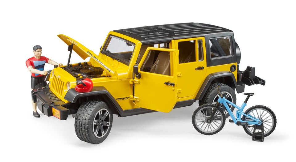 Bruder Four-Wheel Wrangler Rubicon with Bike and Rider