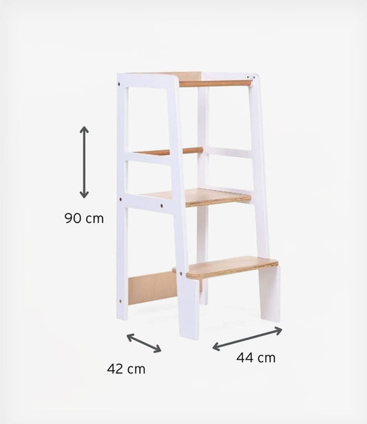 Childhome Children's Learning Tower White-Natural