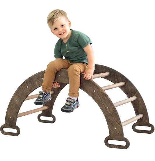 Climbing bridge/ Swinging nest - Montessori for children 1-7 years old - Chocolate color