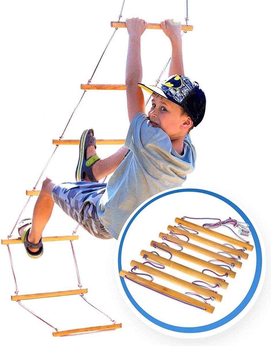 Climbing ladder with rope for children 3-9 years old.