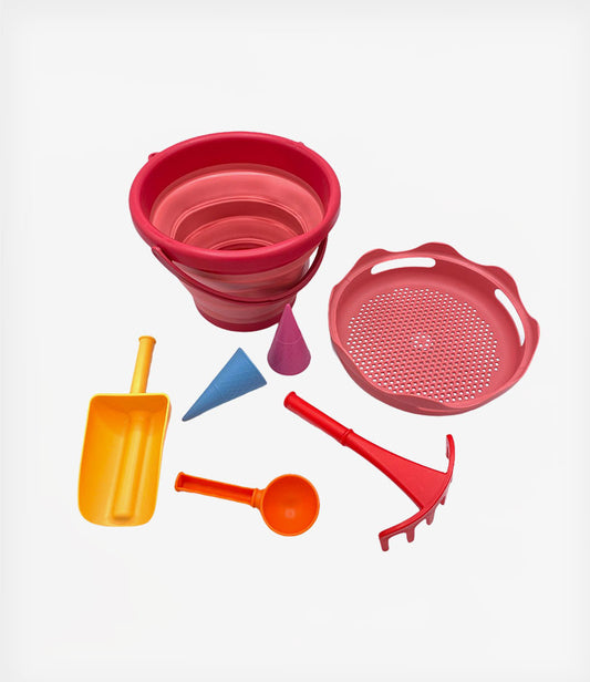 CompacToys Set Κουβαδάκι Παραλίας 7 in 1 Sand Toys -Ροζ