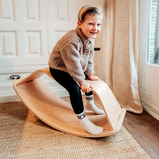 Curve Lab - Perfect Arc Rocking Stool &amp; Balance Board with black felt