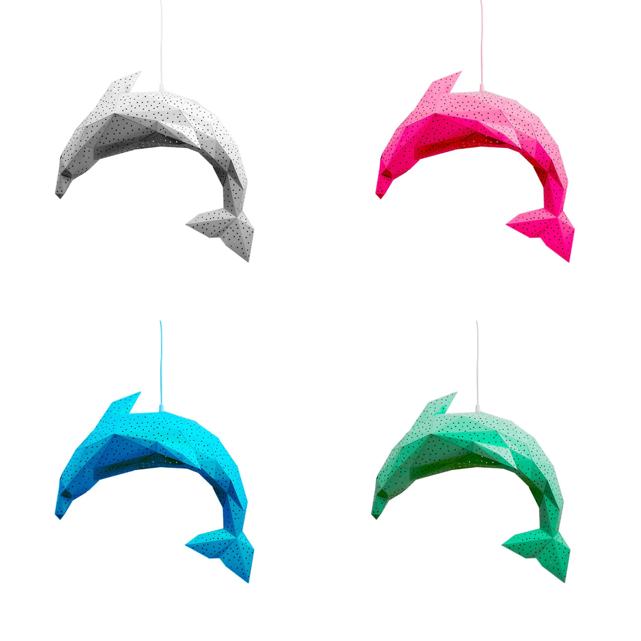 Vasili Lights Dolphin Lantern -DIY 3D Φωτιστικό Κρεμαστό μπλέ 55x34x25cm