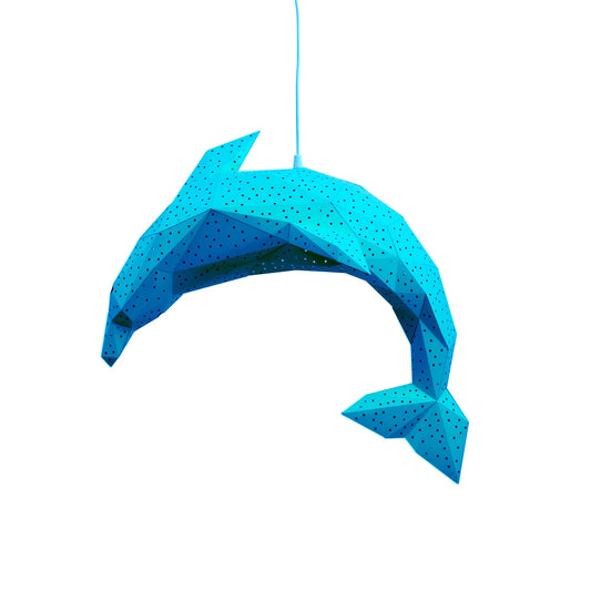 Vasili Lights Dolphin Lantern -DIY 3D Lamp Hanging blue 55x34x25cm