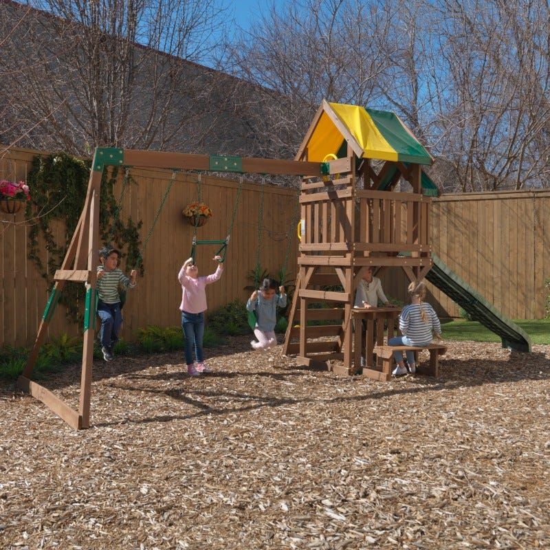 KidKraft Arbor Crest Deluxe Playset Wooden Outdoor Activity Tower