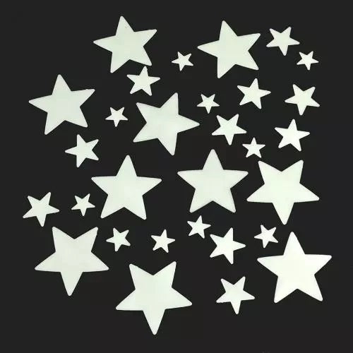 Rex London Set of 30 Glowing Stars Stickers