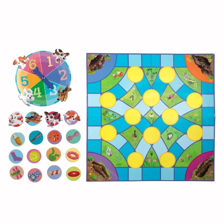 eeboo Board Game, Shaped Spinner Game, Puppy Fuffle 