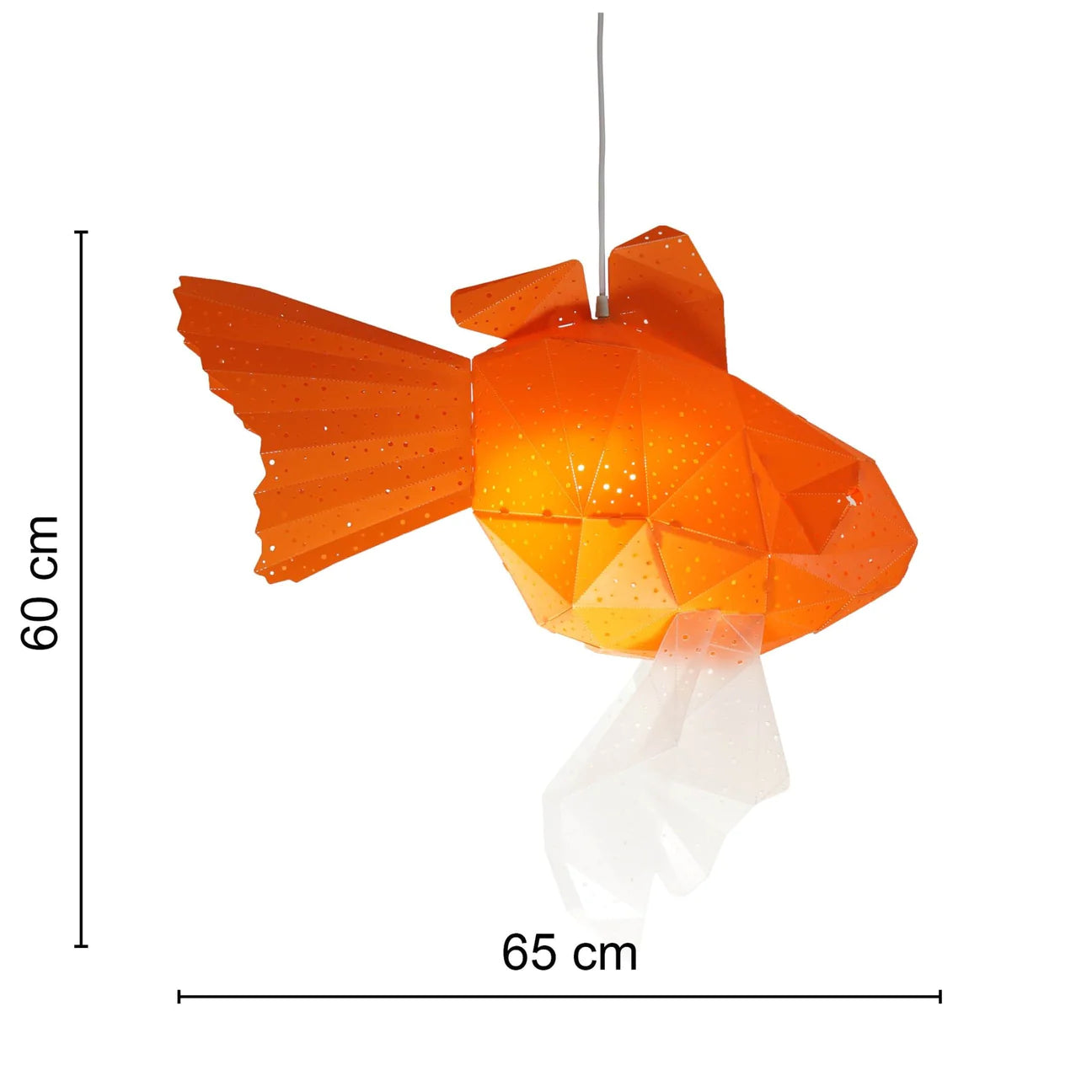 Vasili Lights Goldfish 3D Φωτιστικό Κρεμαστό 65x20x60cm πορτοκαλί