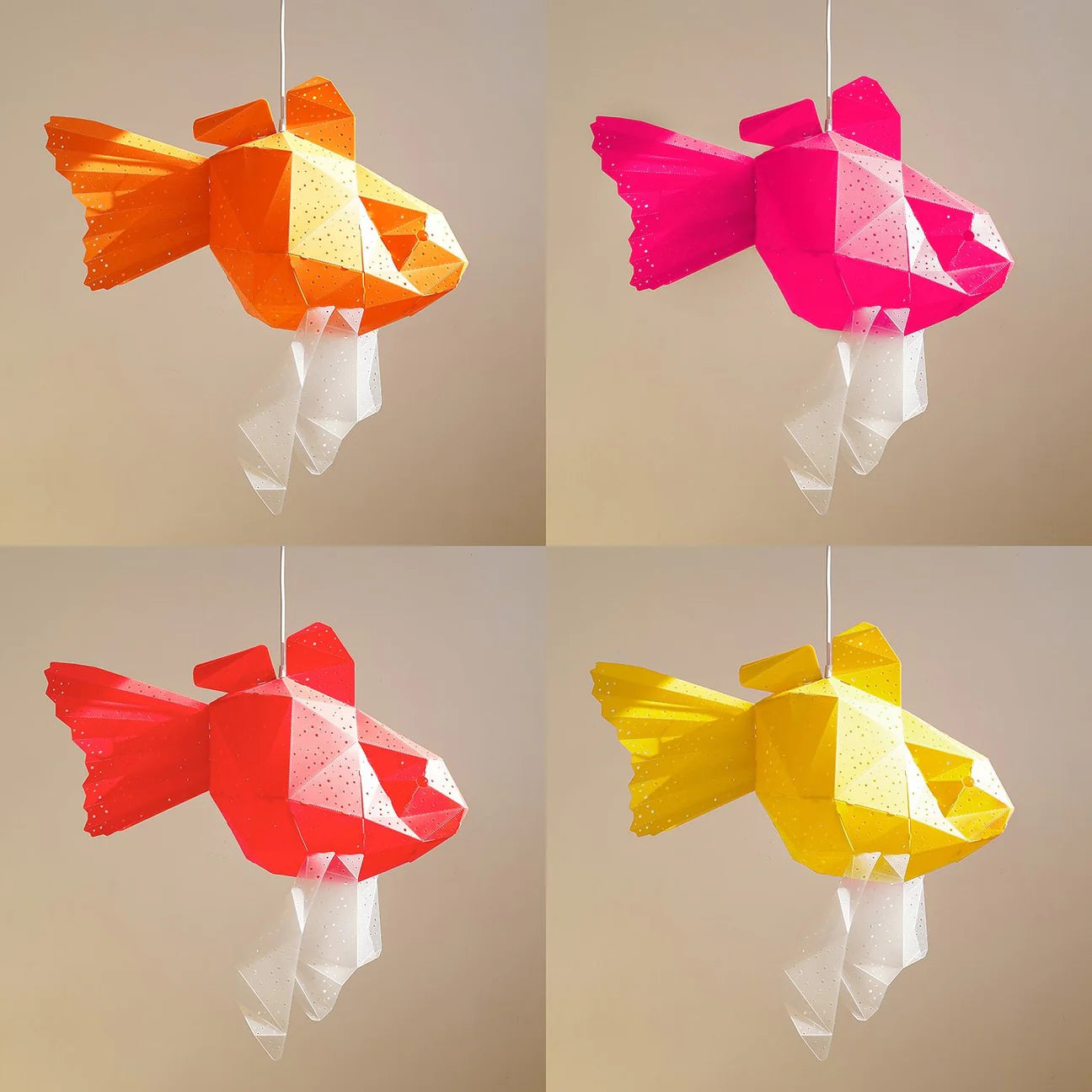 Vasili Lights Goldfish 3D Φωτιστικό Κρεμαστό 65x20x60cm πορτοκαλί