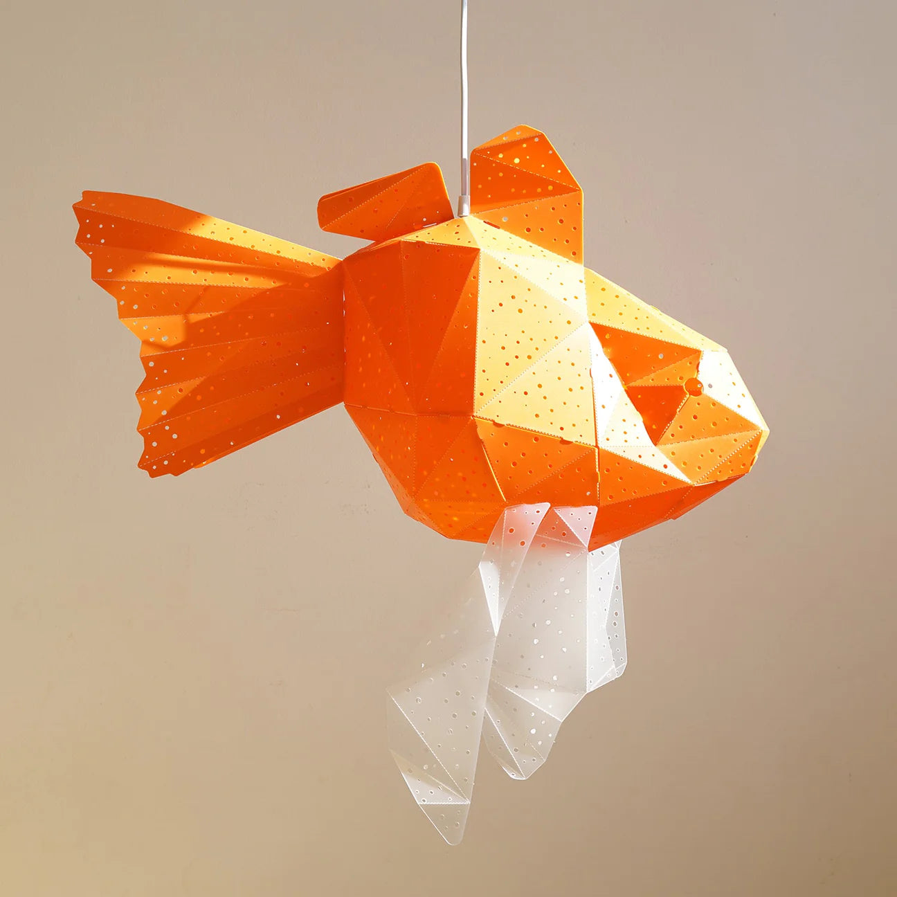 Vasili Lights Goldfish 3D Φωτιστικό Κρεμαστό 65x20x60cm πορτοκαλί