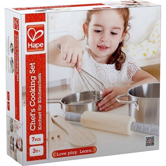 Hape Chef's Cooking Set - Σετ Κατσαρόλες Και Αξεσουάρ Μαγειρέματος - 7 Τεμ.