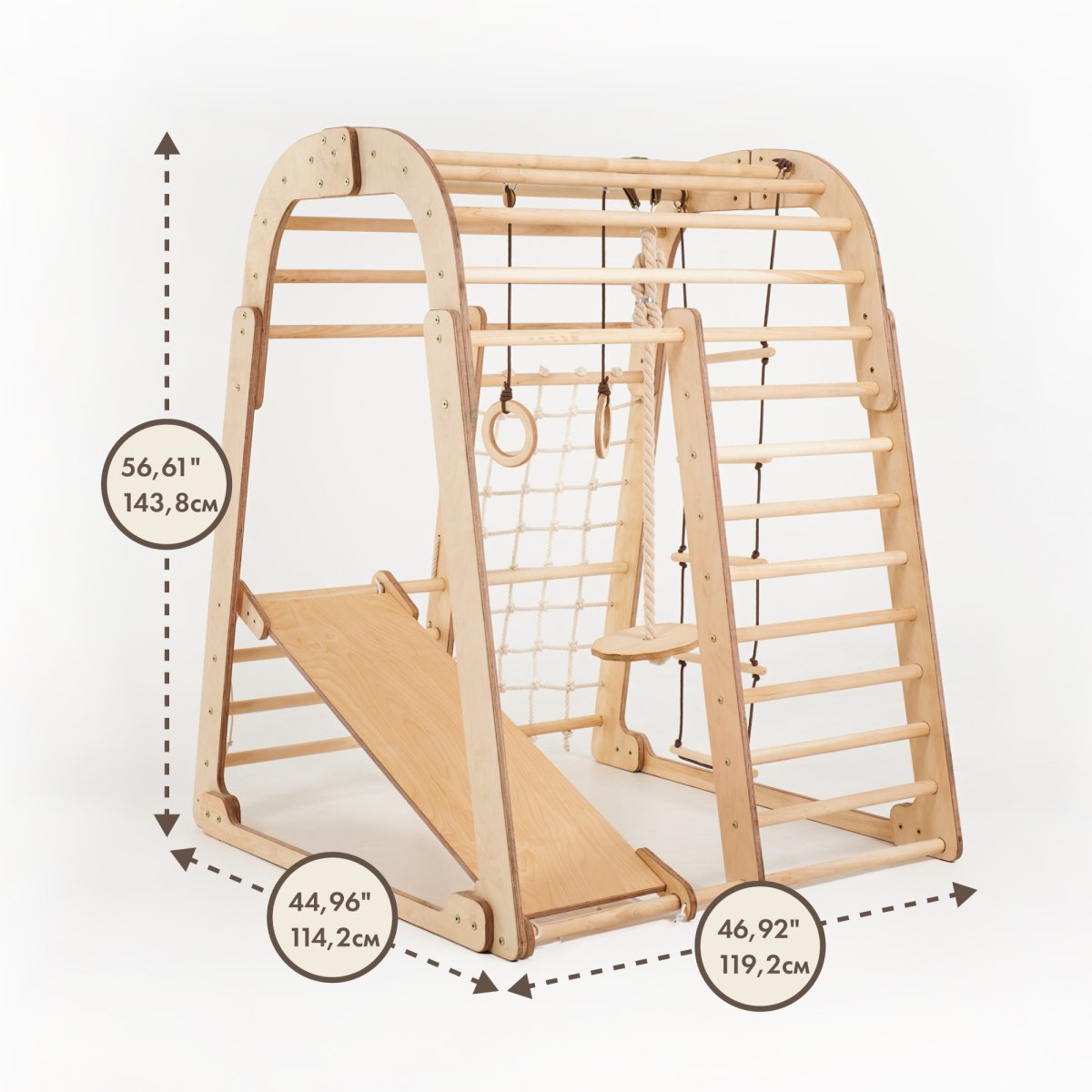 Wooden Playground 7 in 1 + Set with swings + Slide (slide) + Add painting