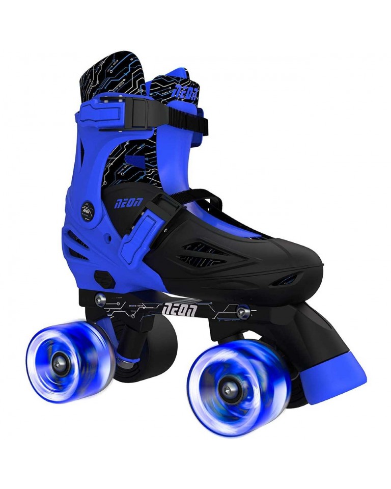 YVOLUTION Neon Combo 2 σε 1 Αυξομειούμενα Inline/Roller Skates - Mπλε (29-33)-53.NT09B4