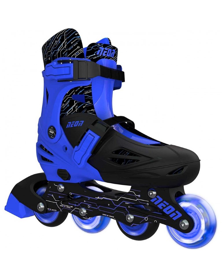 YVOLUTION Neon Combo 2 σε 1 Αυξομειούμενα Inline/Roller Skates - Mπλε (29-33)-53.NT09B4