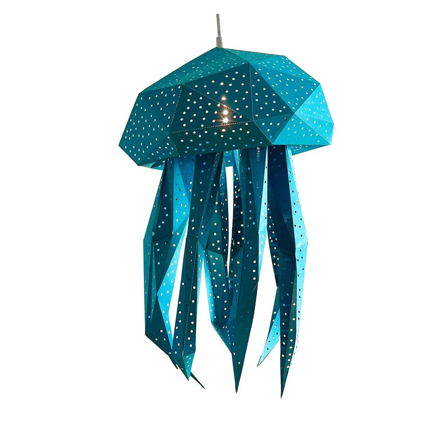 Vasili Lights Jellyfish Lantern -DIY 3D Φωτιστικό Κρεμαστό μπλέ 30,5x30,5x48cm