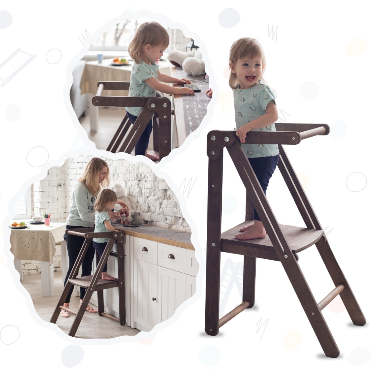 Wooden Learning Tower - Child's Growing Chair