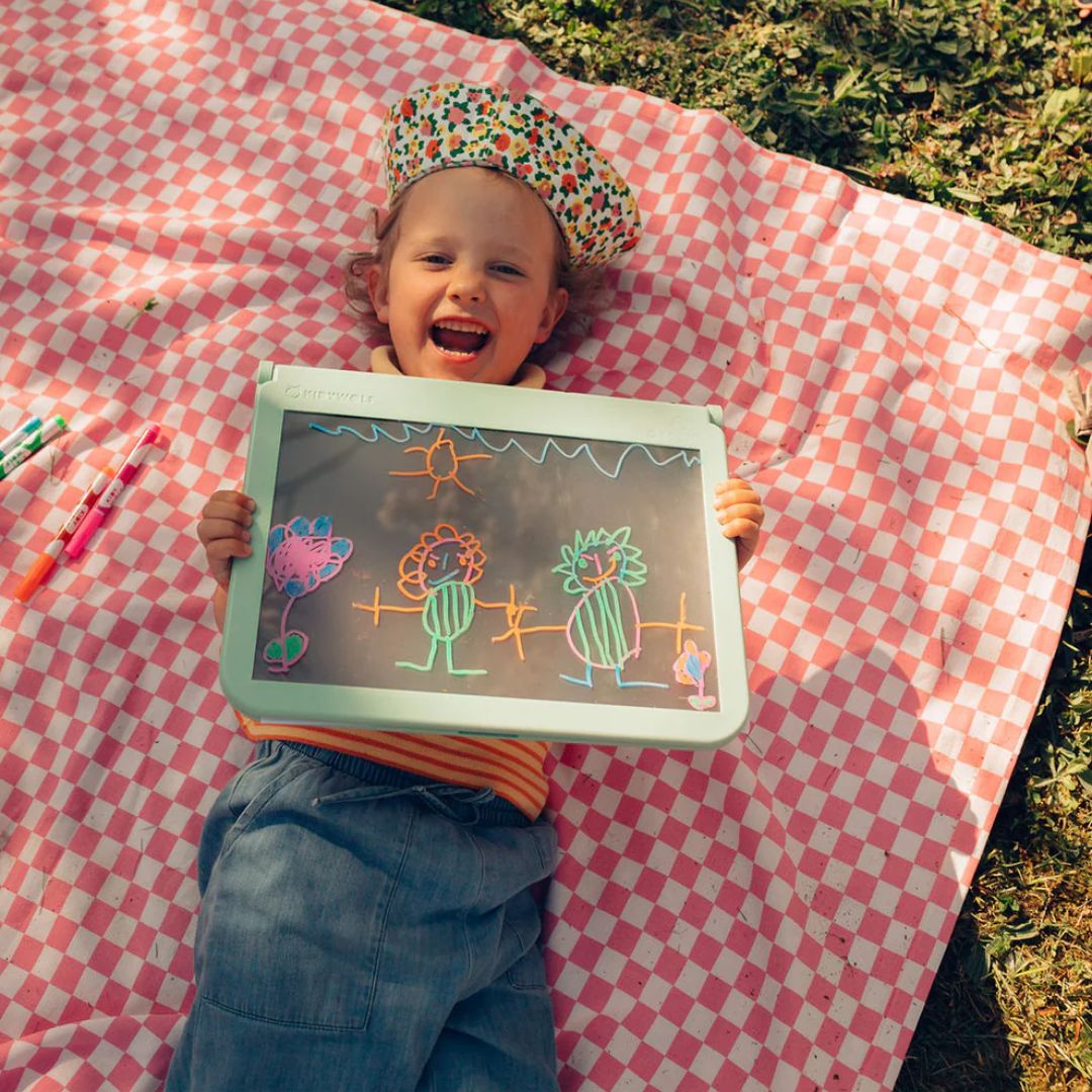 KIDYWOLF: Tablet ζωγραφικής με φως, 2 όψεων με οθόνη LΕD & μαυροπίνακα- Επαναφορτιζόμενο