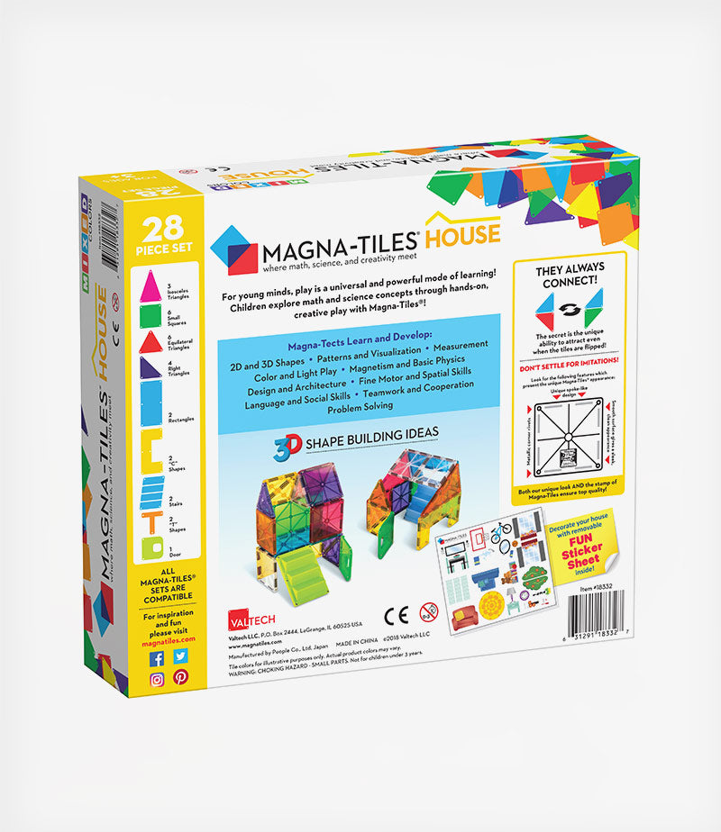 Magna-Tiles® Μαγνητικό Παιχνίδι 28 κομματιών House