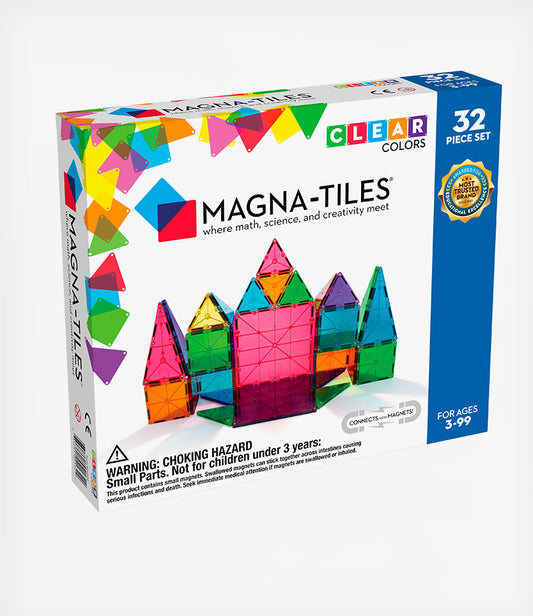 Magna-Tiles Μαγνητικό Παιχνίδι 32 κομματιών Clear Colors