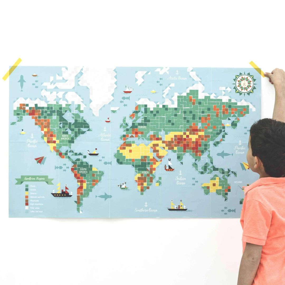 Poppik poster World Map with 1600 stickers