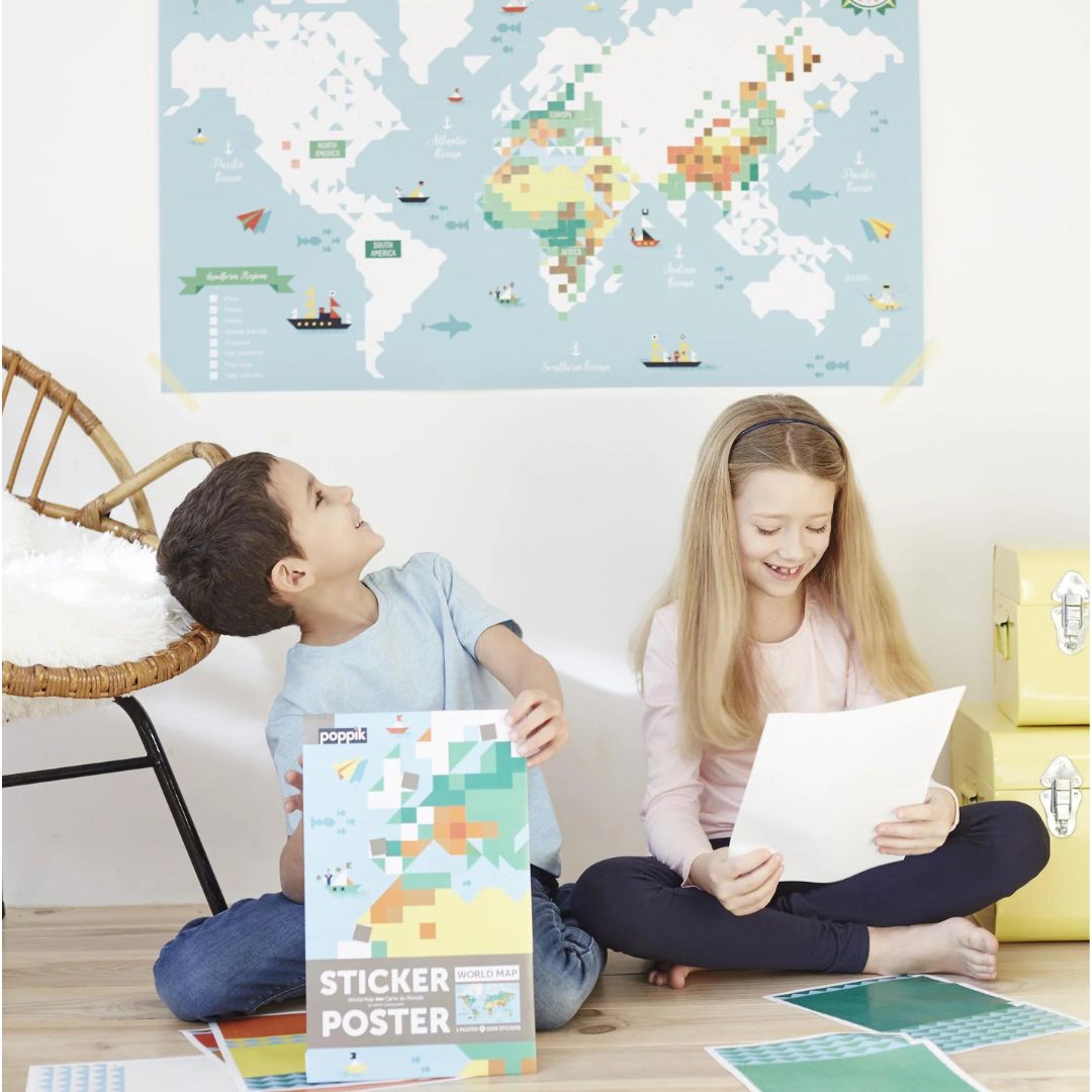 Poppik poster World Map with 1600 stickers