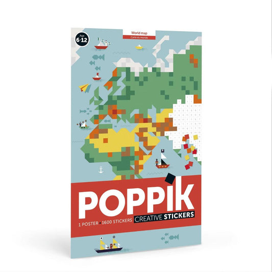 Poppik poster World Map with 1600 stickers