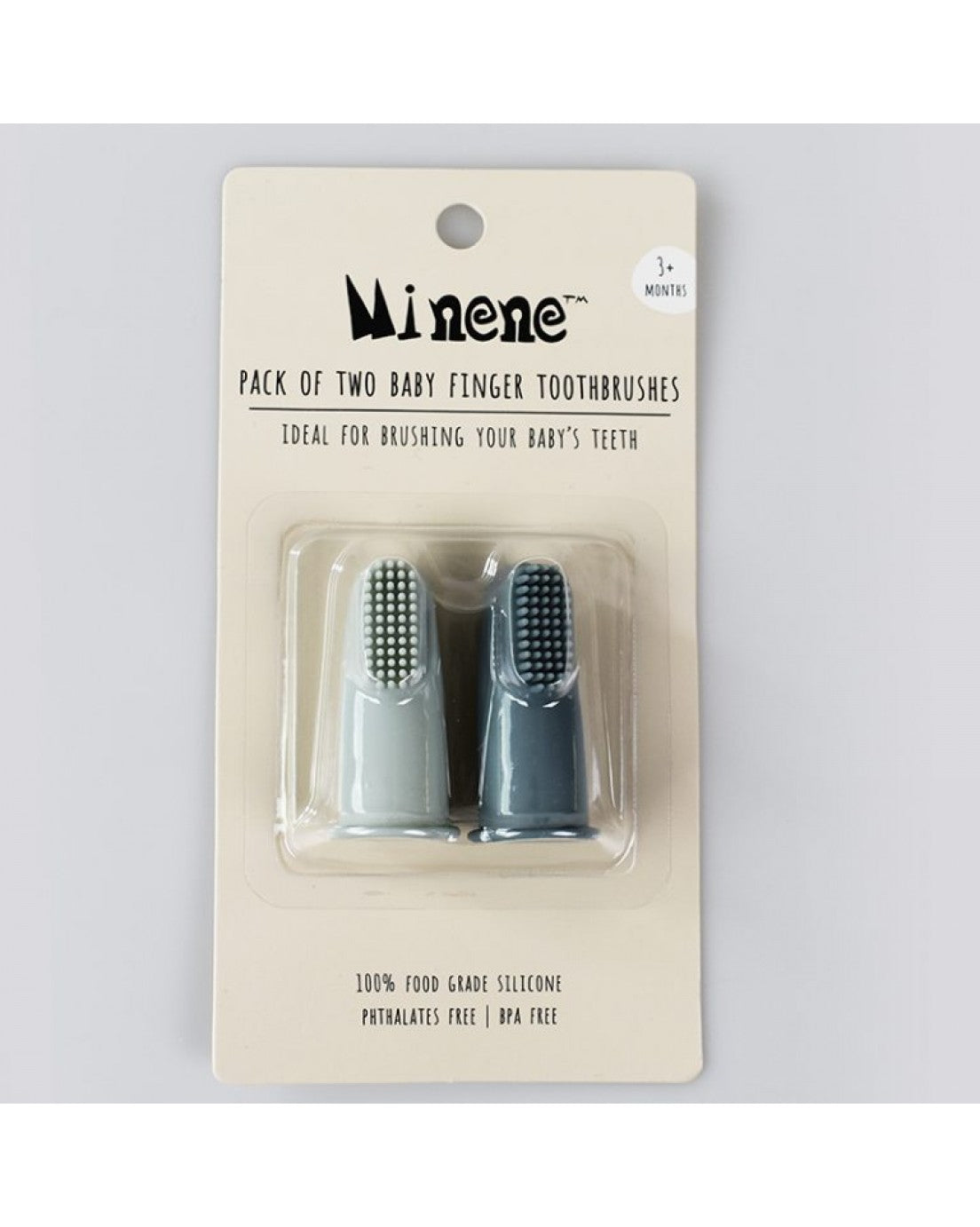 Minene Finger Toothbrush Set, Blue