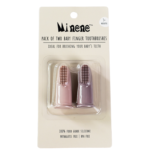 Minene Finger Toothbrush Set, Pink