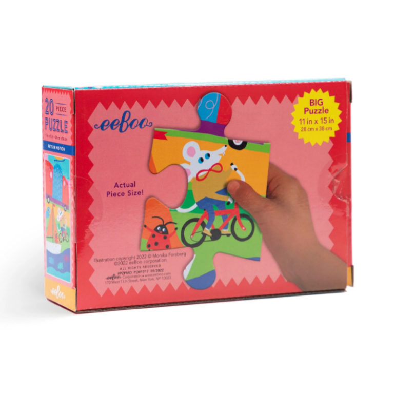 eeboo Puzzle, 20 κομ., Pets In Motion