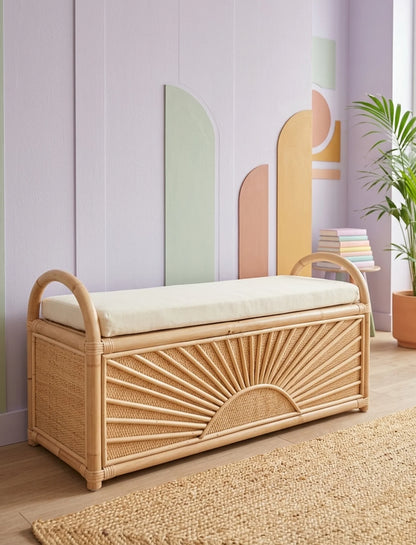 Αποθηκευτικό σκαμπό Rattan