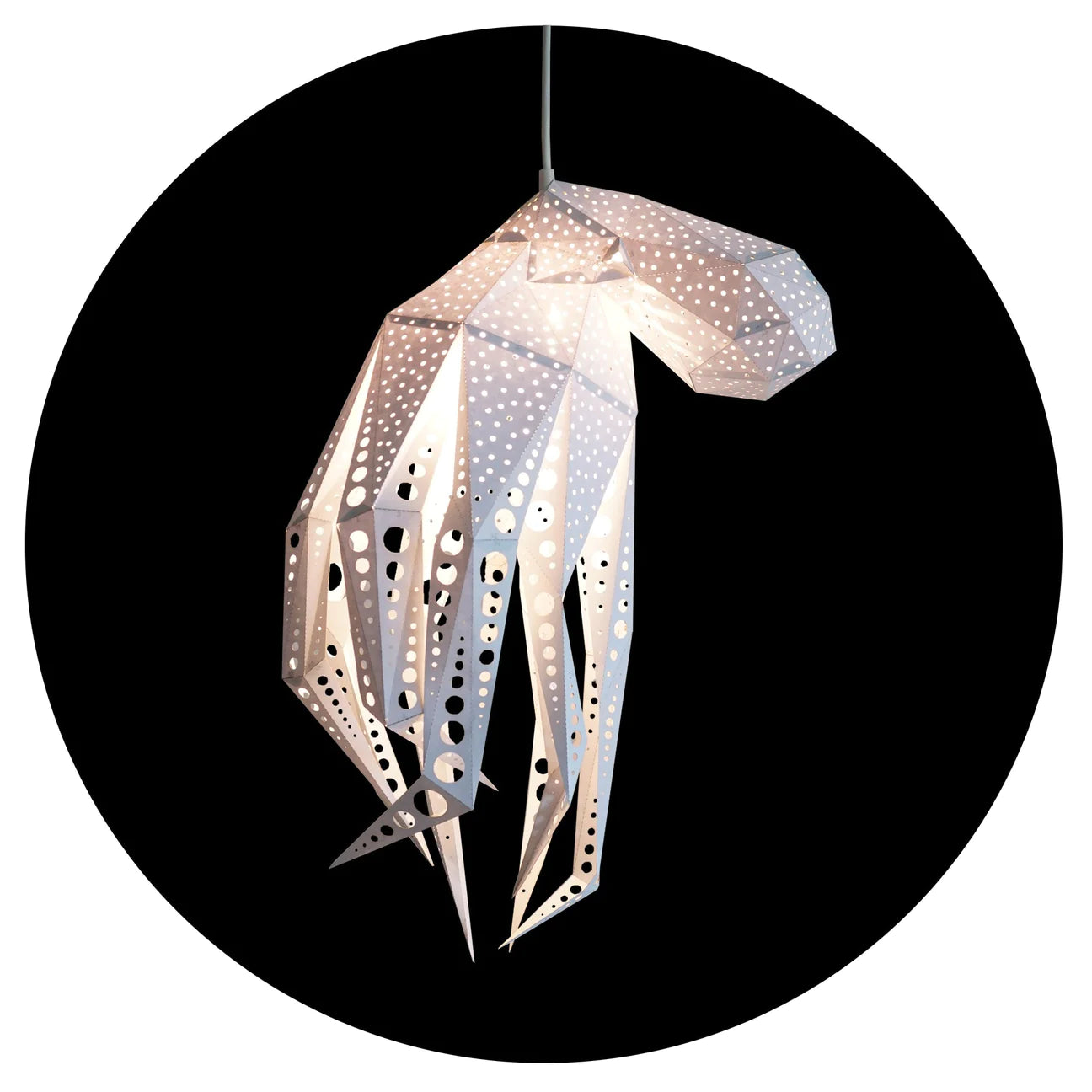 Vasili Lights Octopus Lantern 3D Φωτιστικό Κρεμαστό από Χαρτόνι χρώμα ρόζ 43x50cm