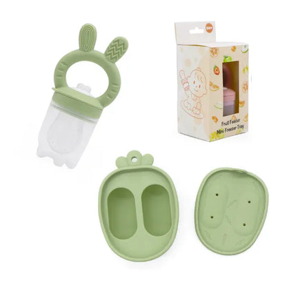 Σετ Πιπίλα Εκμάθησης & Παγοθήκη – Λαγουδάκι Πράσινο