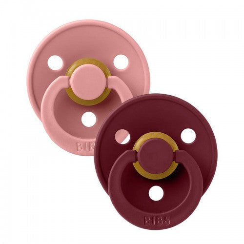 Bibs Rubber Pacifiers Set of 2 pcs Dusty Pink-Elderberry 0-6m