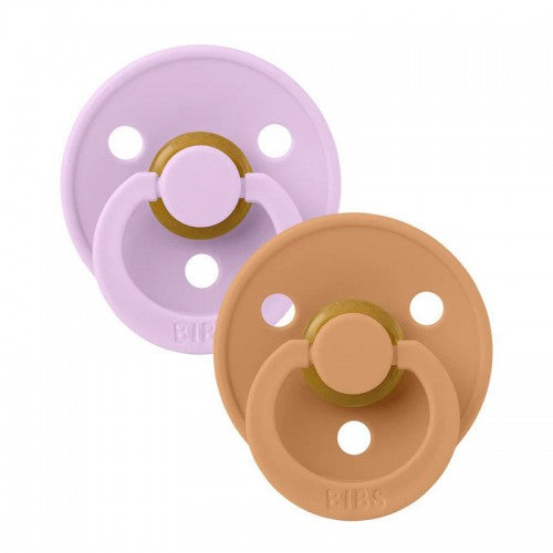 Bibs Rubber Pacifiers Set of 2 pcs Violet Sky-Pumpkin 0-6m