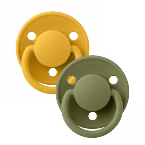 BIBS De Lux 2 PACK Silicone onesize (0-3 ετών) Honey Bee/Olive