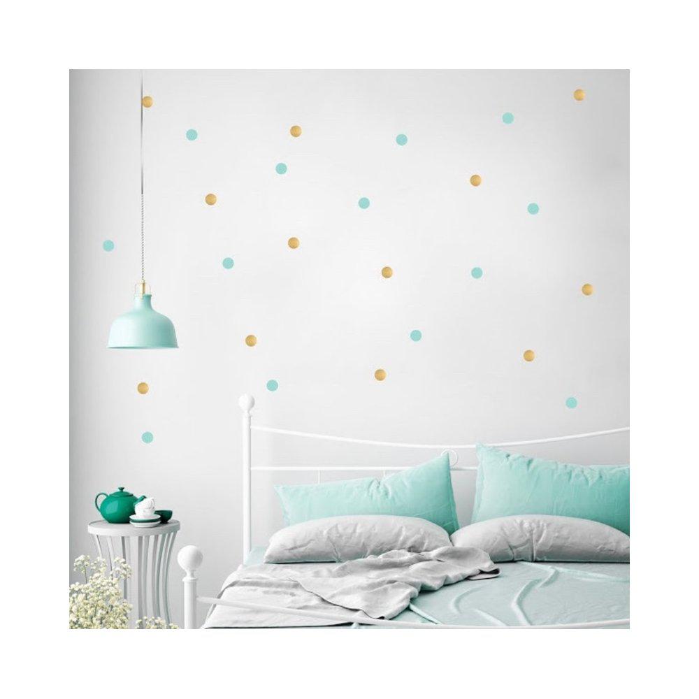 Pom Le Bonhomme Wall Stickers - Dots Mint Gold