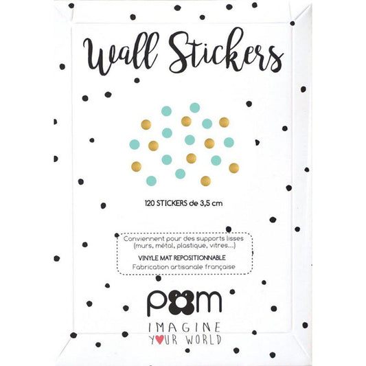 Pom Le Bonhomme Wall Stickers - Dots Mint Gold