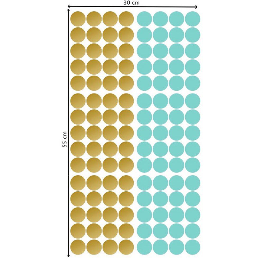 Pom Le Bonhomme Wall Stickers - Dots Mint Gold